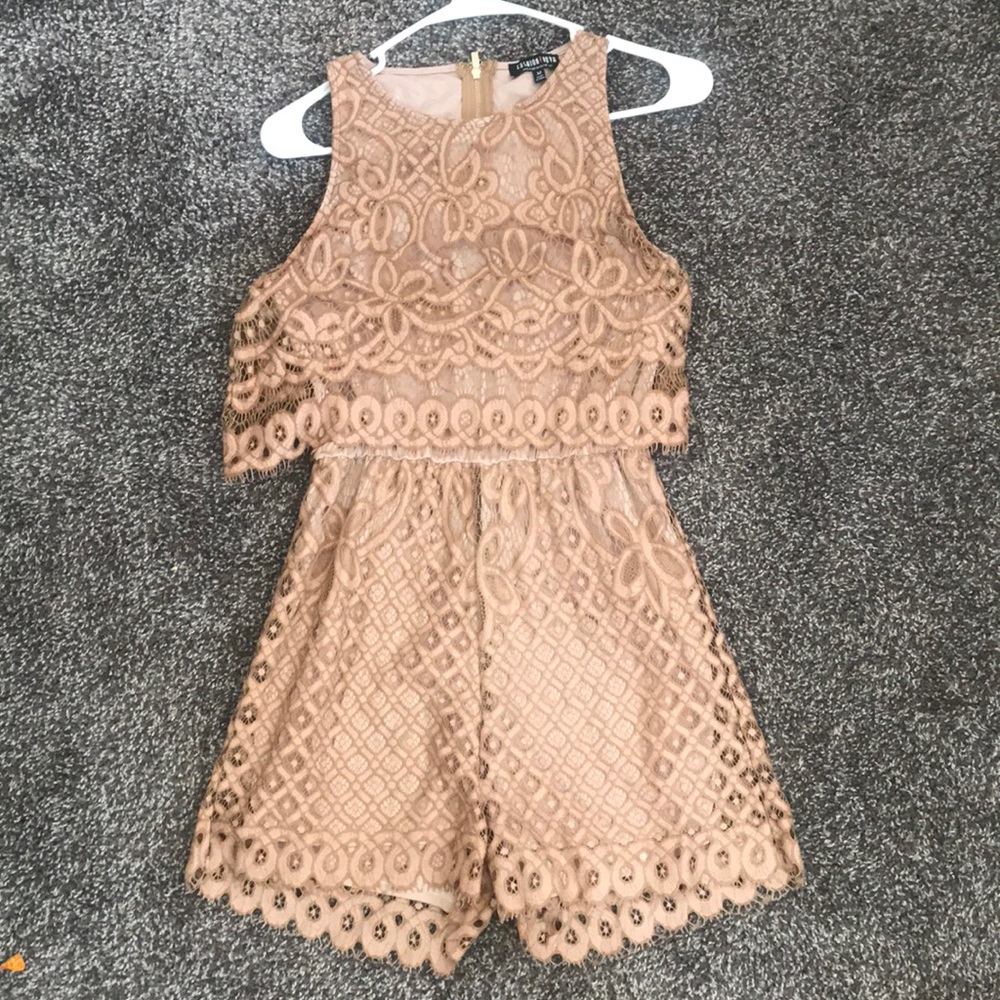Beautiful tan/mauve colored Romper.
